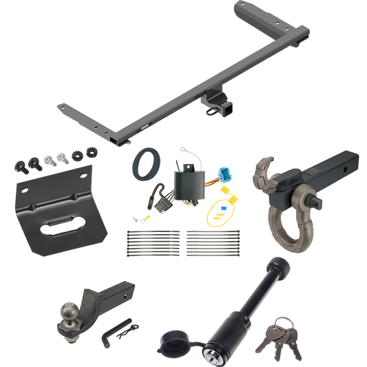 Fits 2018-2023 Honda Odyssey Trailer Hitch Tow PKG w/ 4-Flat Wiring + Interlock Tactical Starter Kit w/ 2" Drop & 2" Ball + Tactical Hook & Shackle Mount + Tactical Dogbone Lock + Wiring Bracket (For Without Fuse Provisions Models) By Reese Towpower