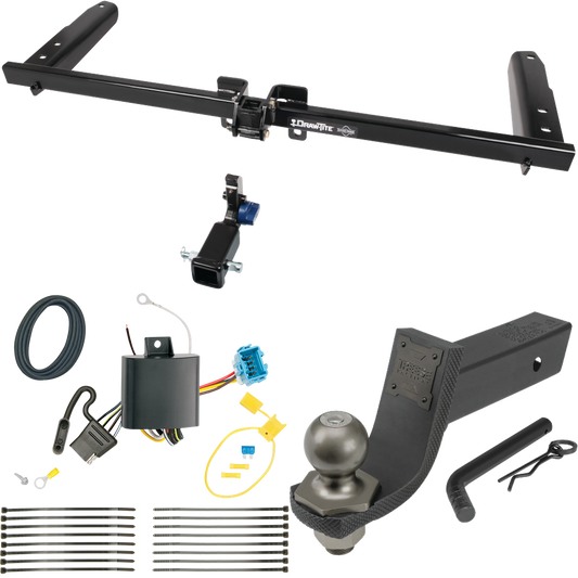 Fits 2018-2023 Honda Odyssey Trailer Hitch Tow PKG w/ 4-Flat Wiring + Interlock Tactical Starter Kit w/ 3-1/4" Drop & 2" Ball (For Without Fuse Provisions Models) By Draw-Tite