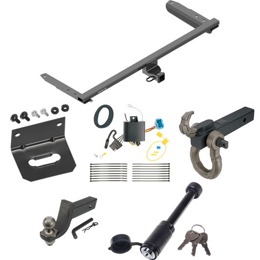 Fits 2018-2023 Honda Odyssey Trailer Hitch Tow PKG w/ 4-Flat Wiring + Interlock Tactical Starter Kit w/ 3-1/4" Drop & 2" Ball + Tactical Hook & Shackle Mount + Tactical Dogbone Lock + Wiring Bracket (For Without Fuse Provisions Models) By Draw-Tite