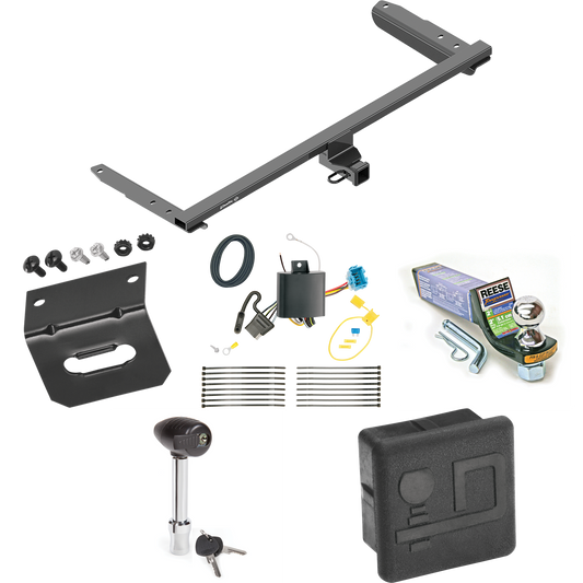 Fits 2018-2023 Honda Odyssey Trailer Hitch Tow PKG w/ 4-Flat Wiring + Starter Kit Ball Mount w/ 2" Drop & 1-7/8" Ball + Wiring Bracket + Hitch Lock + Hitch Cover (For Without Fuse Provisions Models) By Draw-Tite