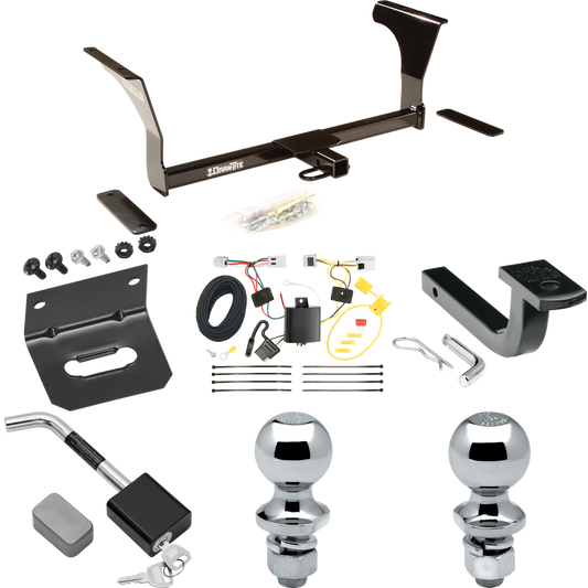 Se adapta al paquete de enganche de remolque Nissan Maxima 2009-2014 con arnés de cableado de 4 planos + barra de tracción + bola de 1-7/8" + 2" + soporte de cableado + bloqueo de enganche de Draw-Tite