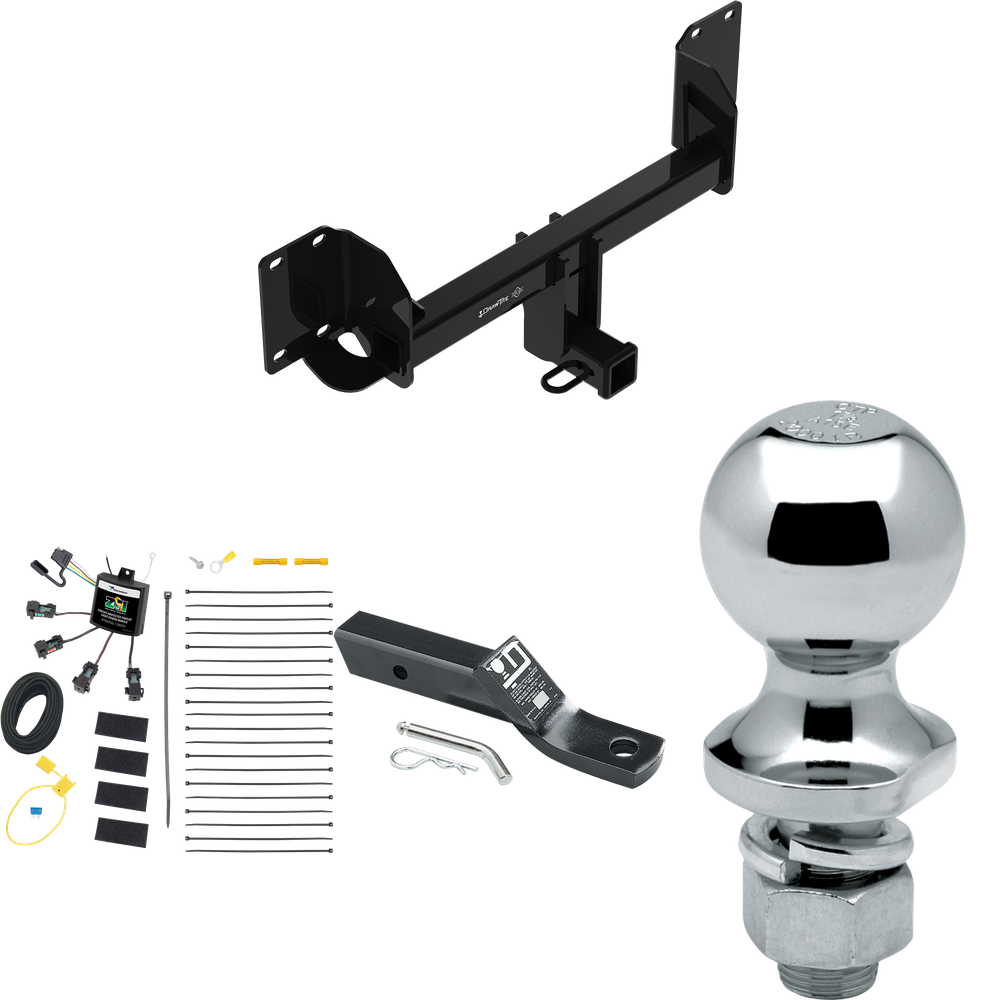 Se adapta al paquete de remolque con enganche de remolque BMW X5 2019-2023 con cableado "sin empalme" de 4 contactos planos cero + soporte de bola con caída de 2" + bola de 1-7/8" (excluye: modelos con paquete deportivo M) de Draw-Tite