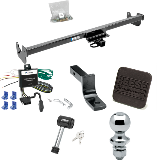 Fits 2007-2014 Toyota Yaris Trailer Hitch Tow PKG w/ 4-Flat Wiring Harness + Draw-Bar + 1-7/8" Ball + Hitch Cover + Hitch Lock (For 3 Dr. Liftback Models) By Reese Towpower