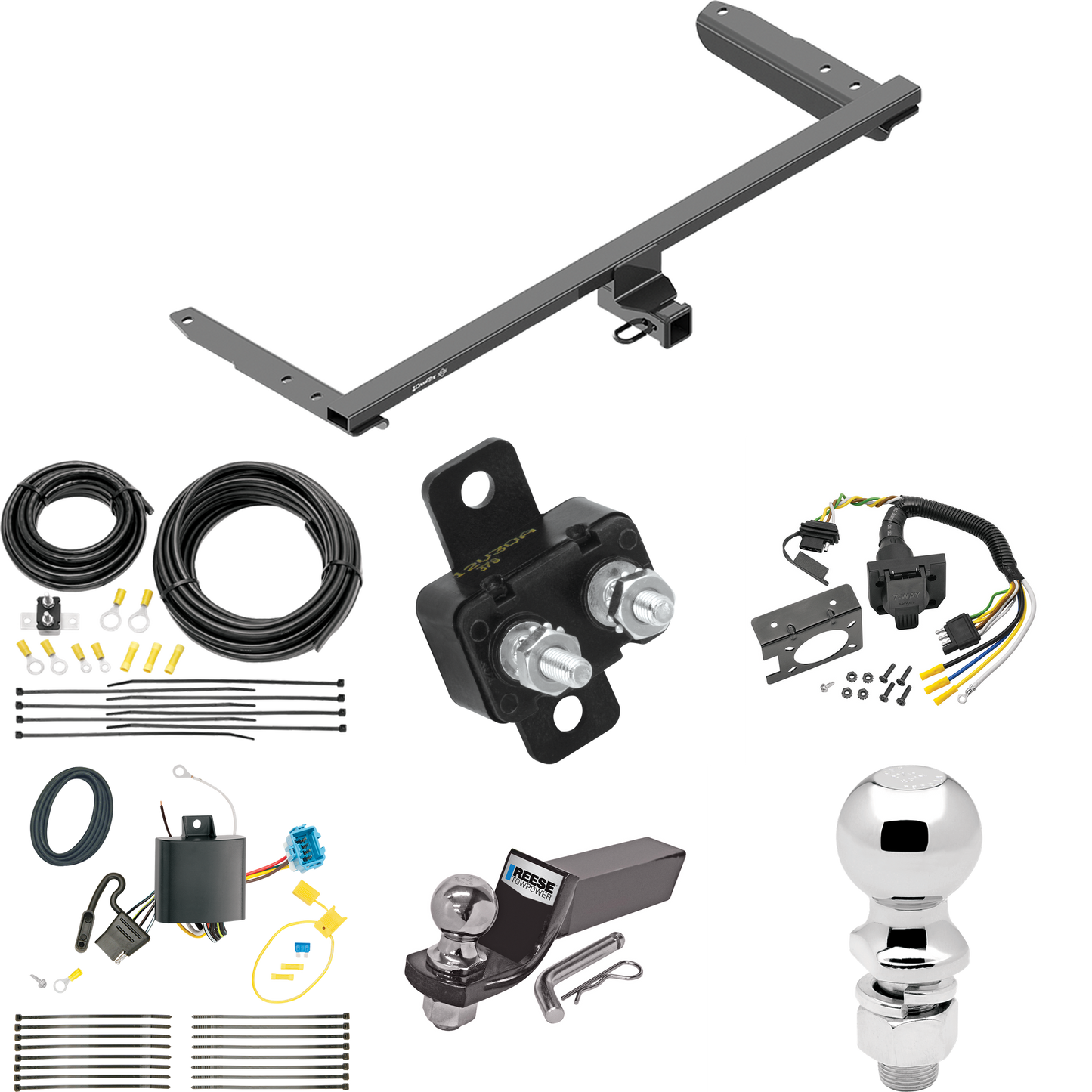 Fits 2018-2023 Honda Odyssey Trailer Hitch Tow PKG w/ 7-Way RV Wiring + 2" & 2-5/16" Ball + Drop Mount (For Without Fuse Provisions Models) By Draw-Tite