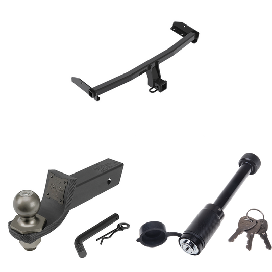 Fits 2012-2020 Dodge Journey Trailer Hitch Tow PKG + Interlock Tactical Starter Kit w/ 2" Drop & 2" Ball + Tactical Dogbone Lock (Excludes: w/LED Taillights Models) By Reese Towpower