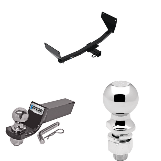 Fits 2021-2023 Toyota Venza Trailer Hitch Tow PKG w/ Starter Kit Ball Mount w/ 2" Drop & 2" Ball + 2-5/16" Ball By Reese Towpower