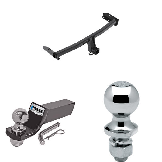 Fits 2009-2010 Dodge Journey Trailer Hitch Tow PKG w/ Starter Kit Ball Mount w/ 2" Drop & 2" Ball + 1-7/8" Ball By Reese Towpower