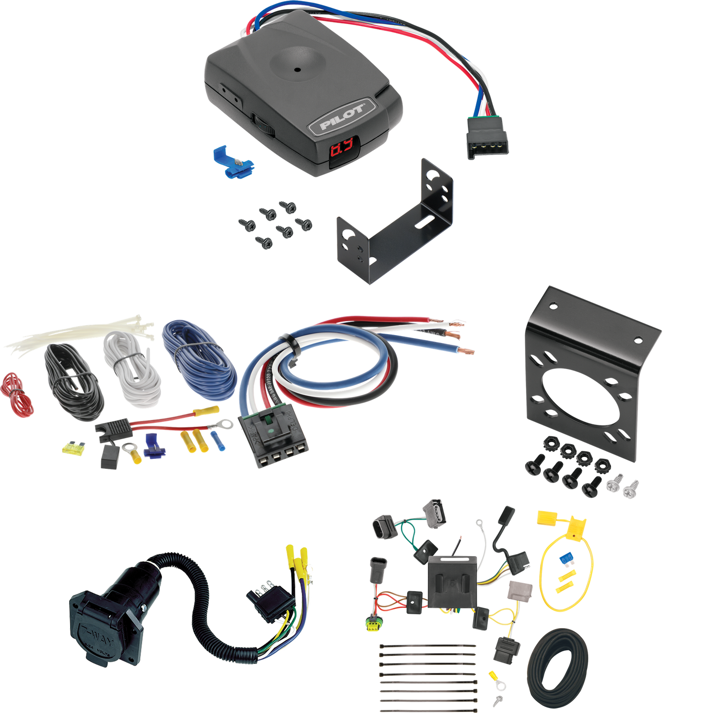 Fits 2011-2020 Dodge Journey 7-Way RV Wiring + Pro Series Pilot Brake Control + Generic BC Wiring Adapter (For w/LED Taillights Models) By Tekonsha