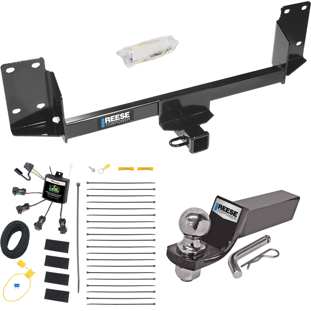 Se adapta al paquete de enganche de remolque BMW X5 2007-2014 con cableado "sin empalme" de 4 contactos planos cero + kit de montaje de bola de inicio con caída de 2" y bola de 2" (excluye: modelos con paquete deportivo M) de Reese Towpower