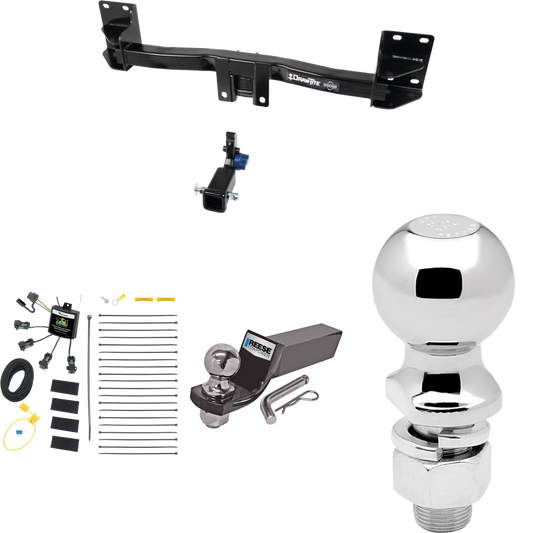 Para paquete de remolque con enganche de remolque BMW X5 2007-2014 con cableado "sin empalme" de 4 contactos planos cero + kit de montaje de bola inicial con caída de 2" y bola de 2" + bola de 2-5/16" (excluye: paquete deportivo M) Modelos) Por Draw-Tite