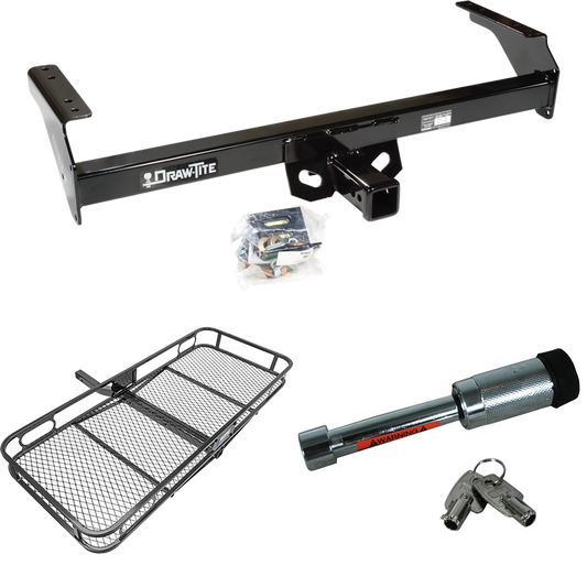 Fits 1988-1994 Nissan D21 Trailer Hitch Tow PKG w/ 60" x 24" Cargo Carrier + Hitch Lock By Draw-Tite