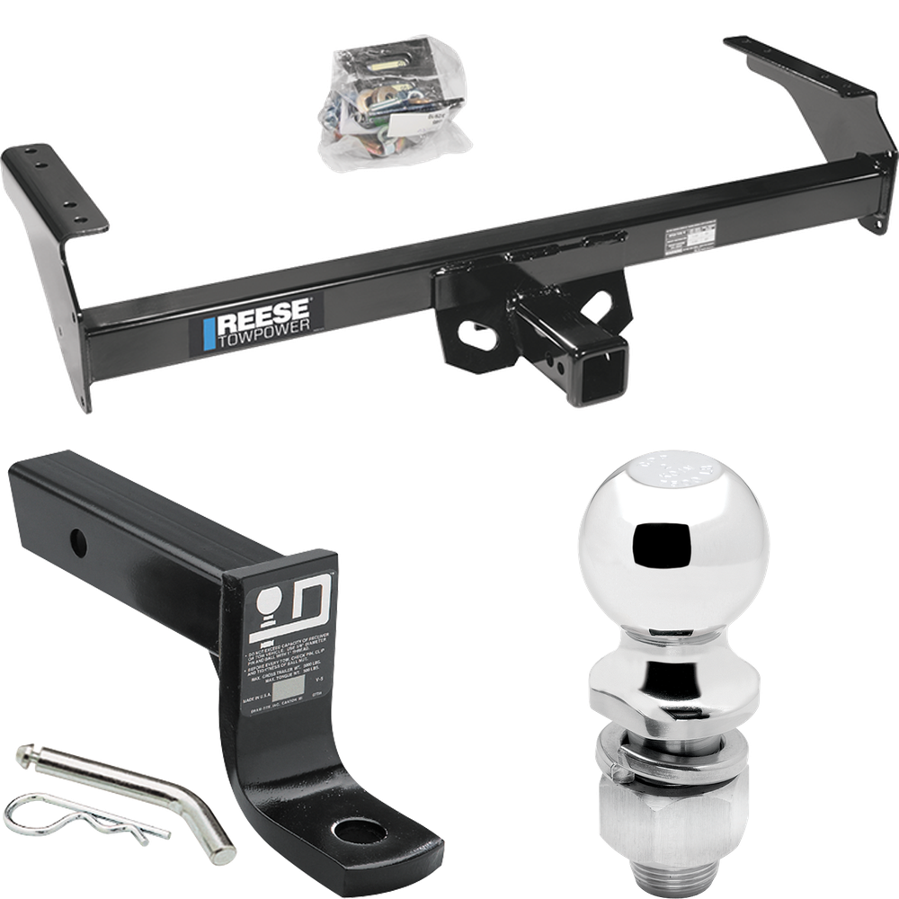 Fits 1988-1994 Nissan D21 Trailer Hitch Tow PKG w/ Ball Mount w/ 4" Drop + 2" Ball By Reese Towpower