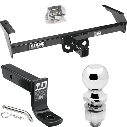 Fits 1988-1994 Nissan D21 Trailer Hitch Tow PKG w/ Ball Mount w/ 4" Drop + 2" Ball By Reese Towpower