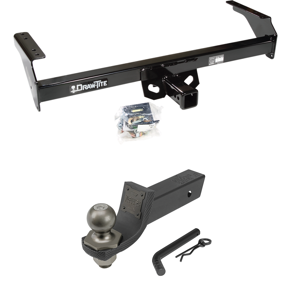 Fits 1998-2004 Nissan Frontier Trailer Hitch Tow PKG + Interlock Tactical Starter Kit w/ 2" Drop & 2" Ball By Draw-Tite