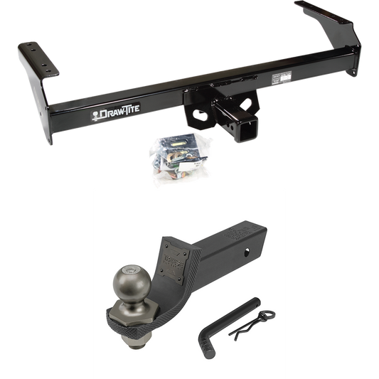 Fits 1998-2004 Nissan Frontier Trailer Hitch Tow PKG + Interlock Tactical Starter Kit w/ 2" Drop & 2" Ball By Draw-Tite