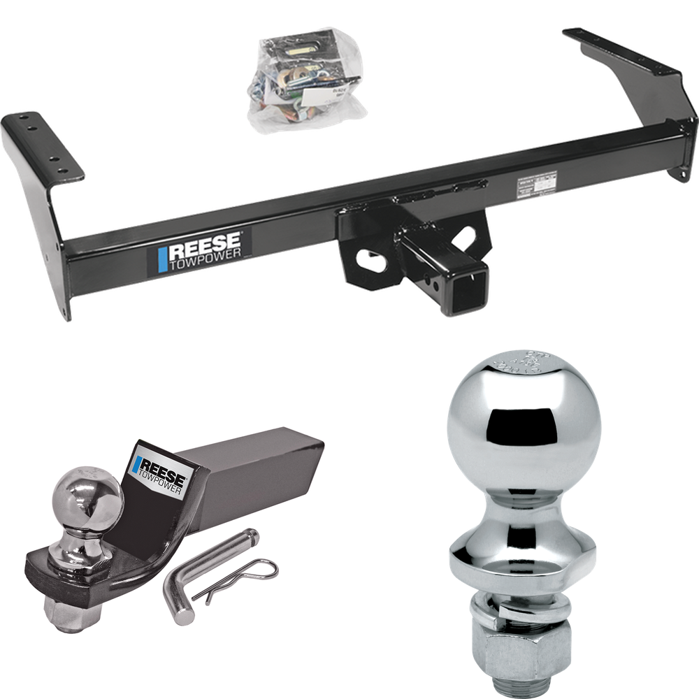 Fits 1988-1994 Nissan D21 Trailer Hitch Tow PKG w/ Starter Kit Ball Mount w/ 2" Drop & 2" Ball + 1-7/8" Ball By Reese Towpower