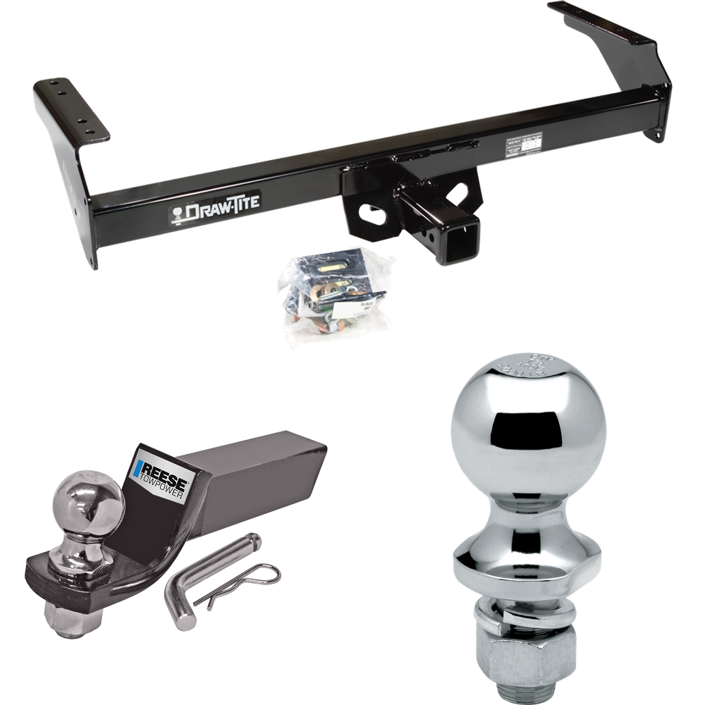 Fits 1988-1994 Nissan D21 Trailer Hitch Tow PKG w/ Starter Kit Ball Mount w/ 2" Drop & 2" Ball + 1-7/8" Ball By Draw-Tite