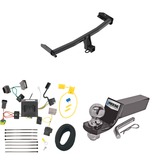 Fits 2011-2020 Dodge Journey Trailer Hitch Tow PKG w/ 4-Flat Wiring + Starter Kit Ball Mount w/ 2" Drop & 2" Ball (For w/LED Taillights Models) By Reese Towpower