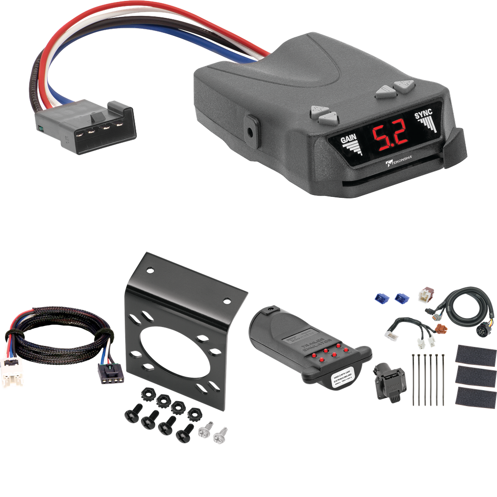 Se adapta al cableado de RV de 7 vías Suzuki Equator 2009-2012 + control de frenos Tekonsha Brakeman IV + adaptador BC Plug &amp; Play + probador de 7 vías y emulador de remolque (para modelos (solo Canadá)) de Tekonsha