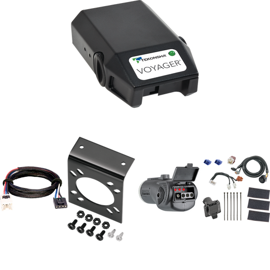 Se adapta al cableado de RV de 7 vías Nissan Frontier 2005-2023 + control de frenos Tekonsha Voyager + adaptador BC Plug &amp; Play + probador 2 en 1 y adaptador de 7 a 4 vías (para modelos (solo Canadá)) de Tekonsha