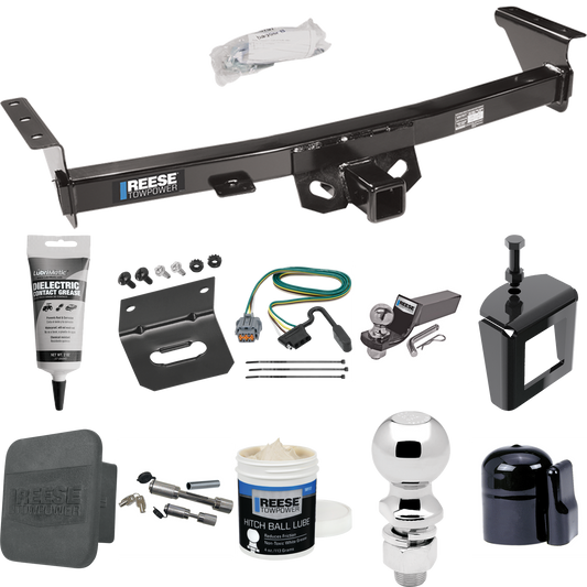 Fits 2005-2023 Nissan Frontier Trailer Hitch Tow PKG w/ 4-Flat Wiring + Starter Kit Ball Mount w/ 2" Drop & 2" Ball + 2-5/16" Ball + Wiring Bracket + Dual Hitch & Coupler Locks + Hitch Cover + Wiring Tester + Ball Lube +Electric Grease + Ball Wrench