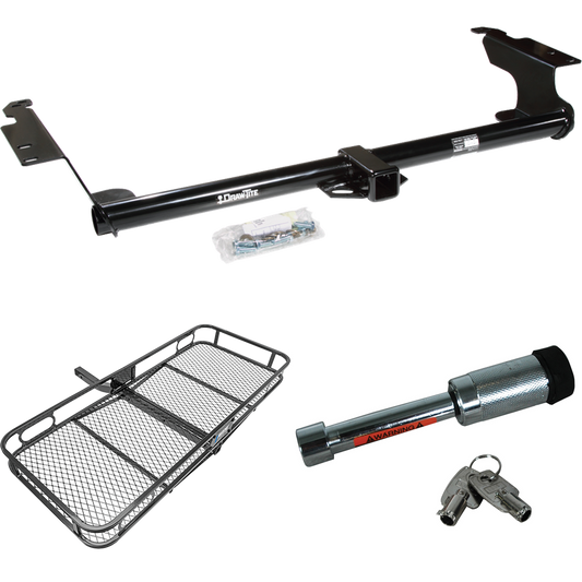 Fits 1999-2017 Honda Odyssey Trailer Hitch Tow PKG w/ 60" x 24" Cargo Carrier + Hitch Lock By Draw-Tite