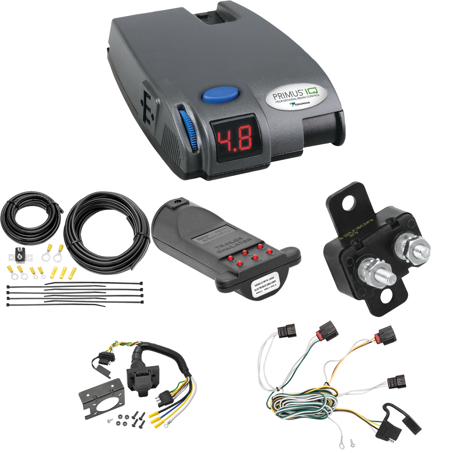 Fits 2010-2010 Dodge Journey 7-Way RV Wiring + Tekonsha Primus IQ Brake Control + 7-Way Tester and Trailer Emulator By Tekonsha