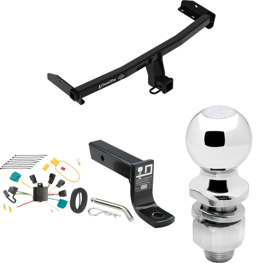 Fits 2009-2009 Dodge Journey Trailer Hitch Tow PKG w/ 4-Flat Wiring + Ball Mount w/ 4" Drop + 2" Ball By Draw-Tite