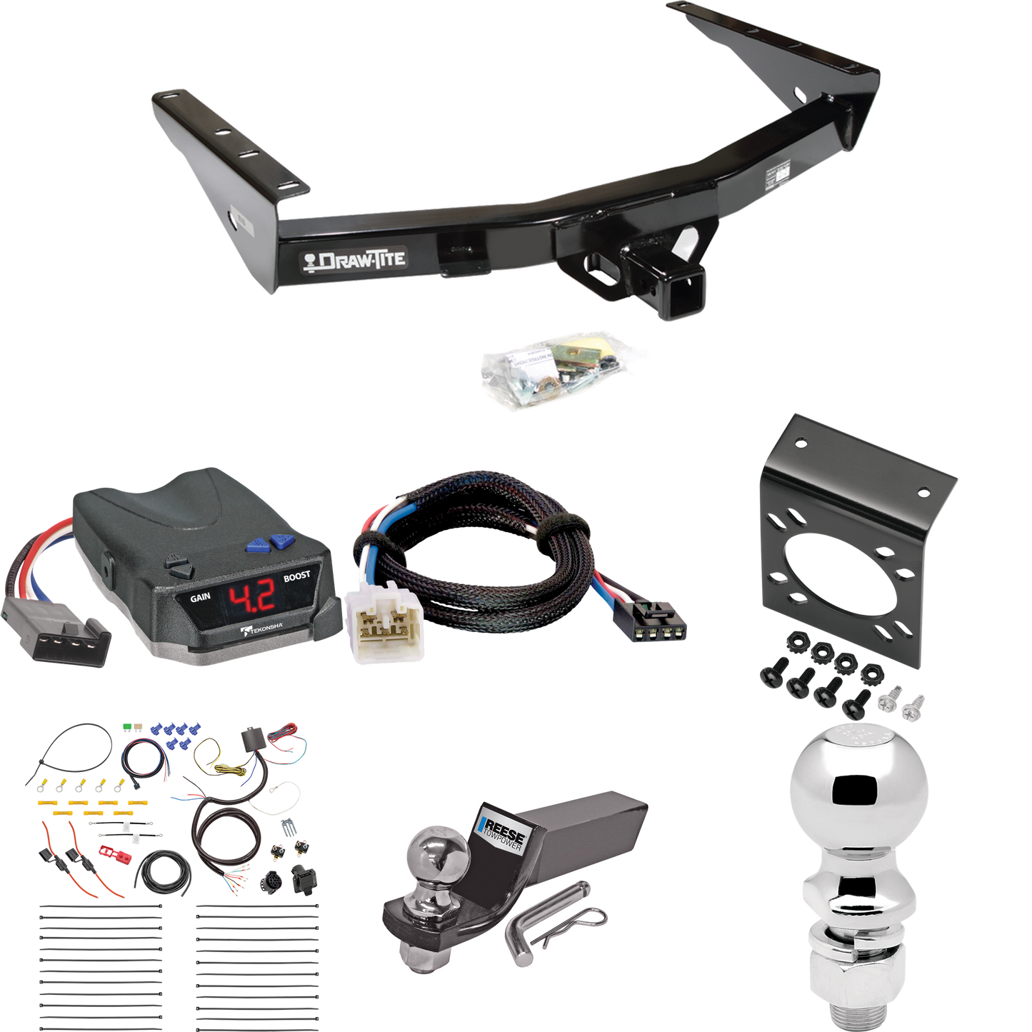 Fits 2003-2006 Toyota Tundra Trailer Hitch Tow PKG w/ Tekonsha BRAKE-EVN Brake Control + Plug & Play BC Adapter + 7-Way RV Wiring + 2" & 2-5/16" Ball & Drop Mount By Draw-Tite