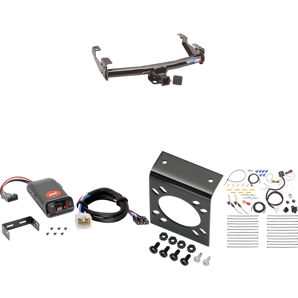 Fits 2003-2006 Toyota Tundra Trailer Hitch Tow PKG w/ Pro Series POD Brake Control + Plug & Play BC Adapter + 7-Way RV Wiring By Reese Towpower