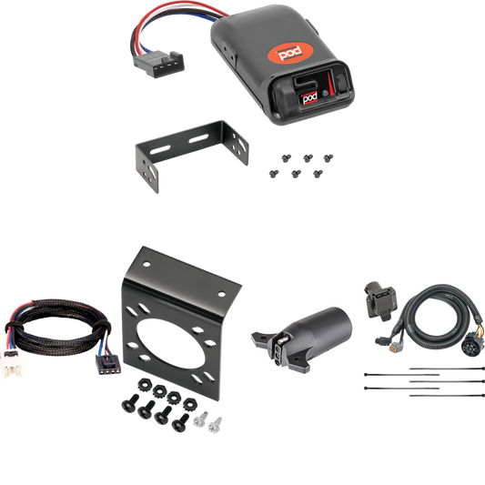 Se adapta al cableado de RV de 7 vías Suzuki Equator 2009-2012 + control de freno POD serie Pro + adaptador BC Plug &amp; Play + adaptador de 7 a 4 vías (para modelos con paquete de remolque de fábrica (solo Canadá)) de Tekonsha