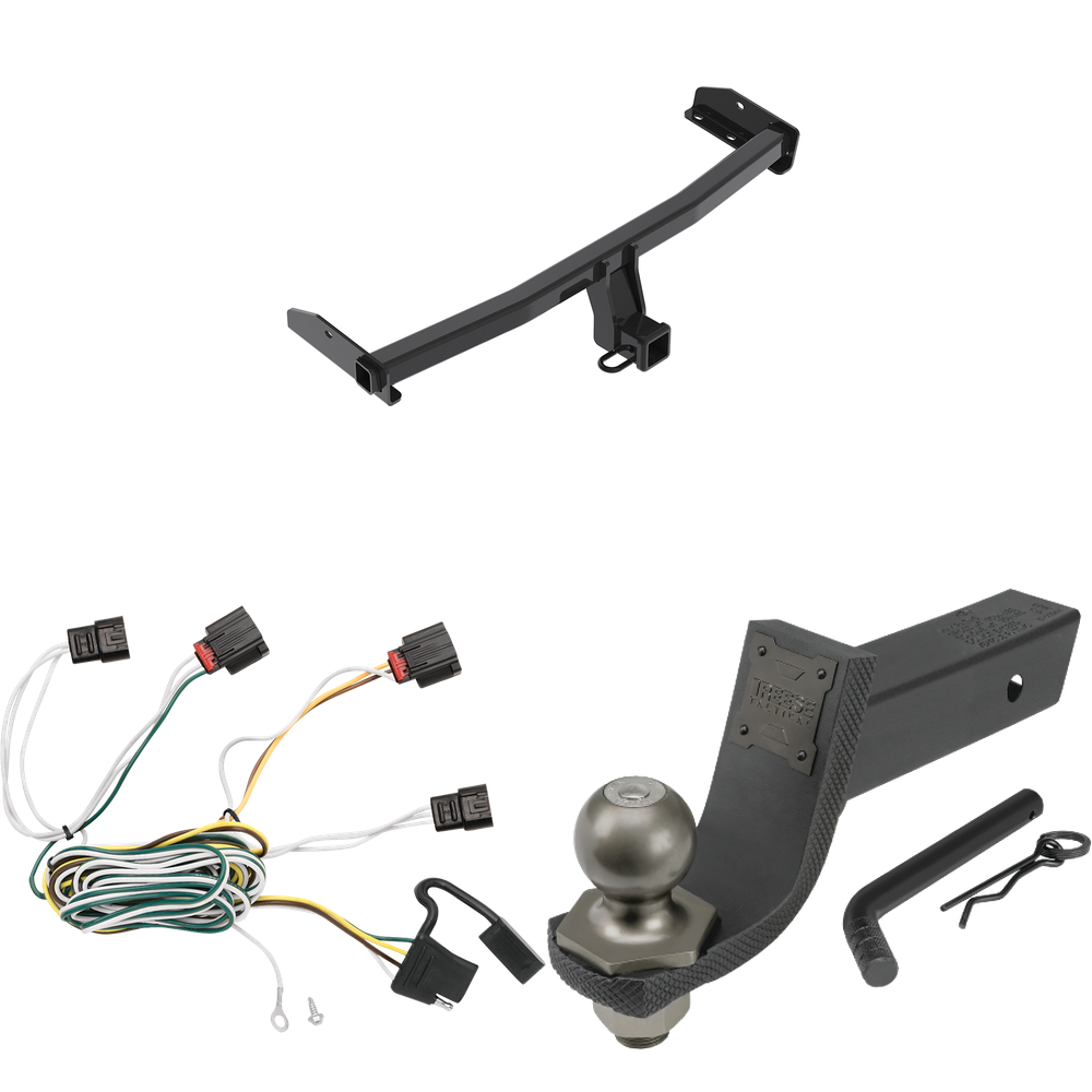 Fits 2010-2010 Dodge Journey Trailer Hitch Tow PKG w/ 4-Flat Wiring + Interlock Tactical Starter Kit w/ 3-1/4" Drop & 2" Ball By Reese Towpower