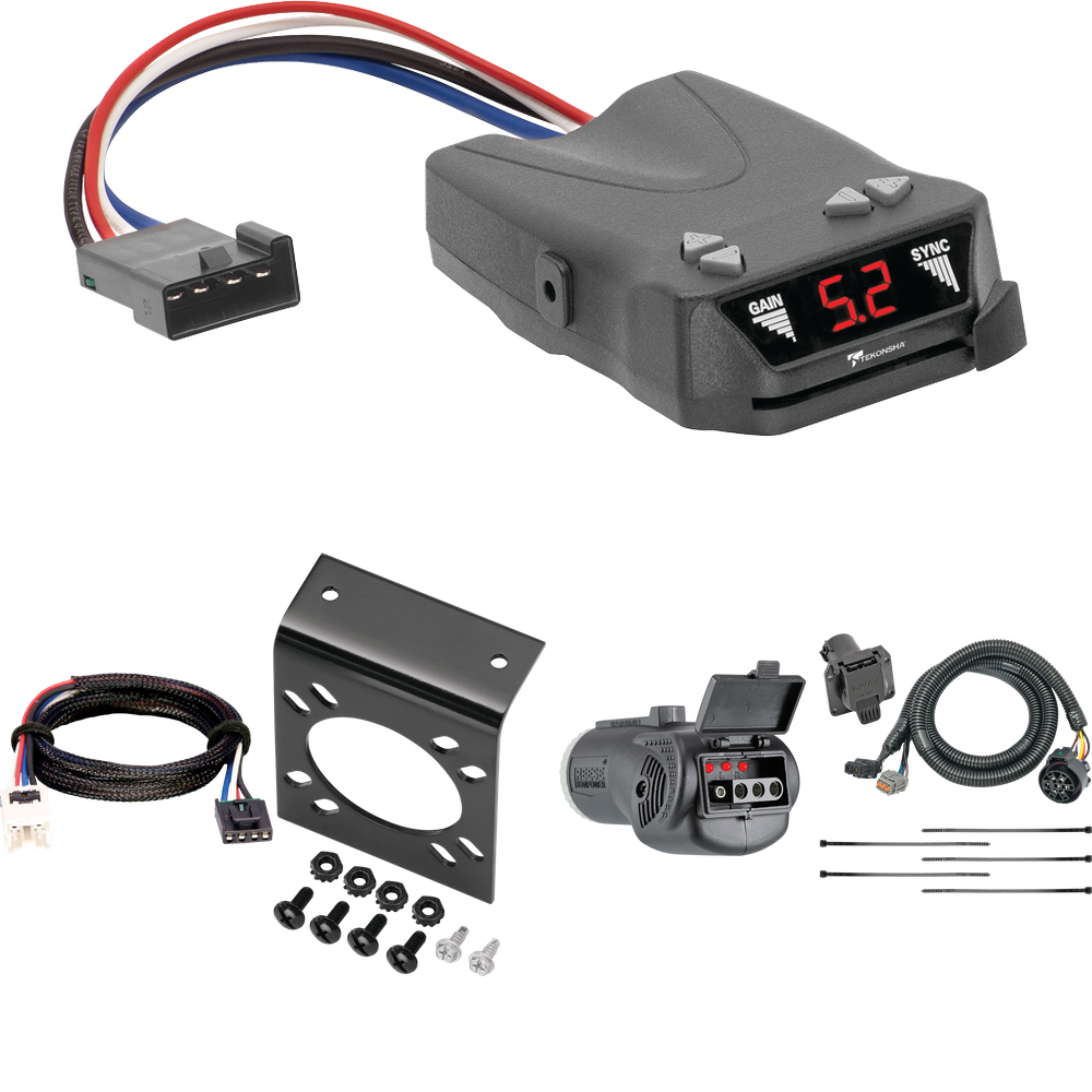 Fits 2005-2015 Nissan Xterra 7-Way RV Wiring + Tekonsha Brakeman IV Brake Control + Plug & Play BC Adapter + 2 in 1 Tester & 7-Way to 4-Way Adapter (For w/Factory Tow Package (Canada Only) Models) By Tekonsha