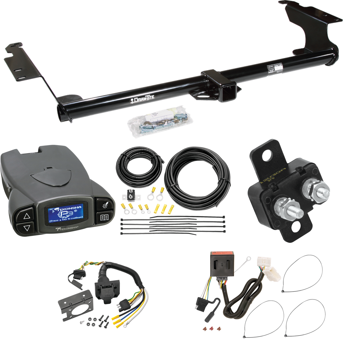 Fits 2011-2017 Honda Odyssey Trailer Hitch Tow PKG w/ Tekonsha Prodigy P3 Brake Control + 7-Way RV Wiring By Draw-Tite