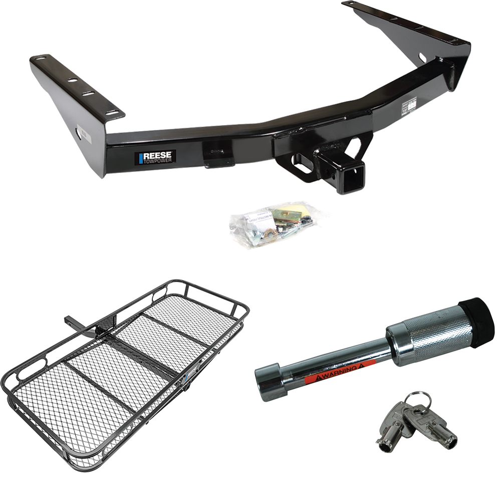 Fits 2000-2006 Toyota Tundra Trailer Hitch Tow PKG w/ 60" x 24" Cargo Carrier + Hitch Lock By Reese Towpower