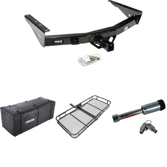 Fits 2000-2006 Toyota Tundra Trailer Hitch Tow PKG w/ 60" x 24" Cargo Carrier + Cargo Bag + Hitch Lock By Reese Towpower