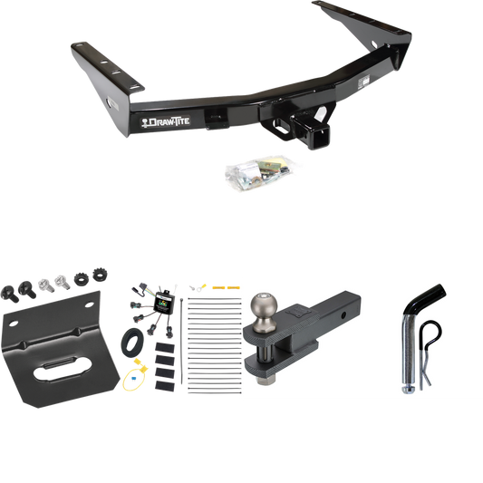 Fits 2003-2006 Toyota Tundra Trailer Hitch Tow PKG w/ 4-Flat Zero Contact "No Splice" Wiring Harness + Clevis Hitch Ball Mount w/ 2" Ball + Pin/Clip + Wiring Bracket By Draw-Tite