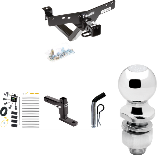 Se adapta al paquete de enganche de remolque BMW X5 2000-2006 con cableado de 4 contactos planos "sin empalme" + soporte de bola ajustable + pasador/clip + bola de 2" de Draw-Tite