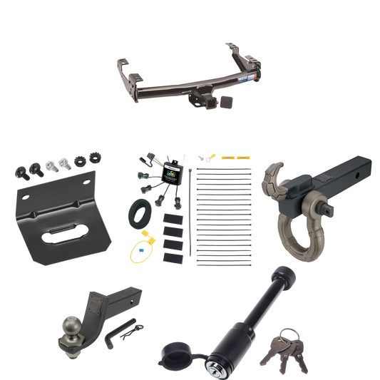 Fits 2003-2006 Toyota Tundra Trailer Hitch Tow PKG w/ 4-Flat Zero Contact "No Splice" Wiring + Interlock Tactical Starter Kit w/ 3-1/4" Drop & 2" Ball + Tactical Hook & Shackle Mount + Tactical Dogbone Lock + Wiring Bracket By Reese Towpower