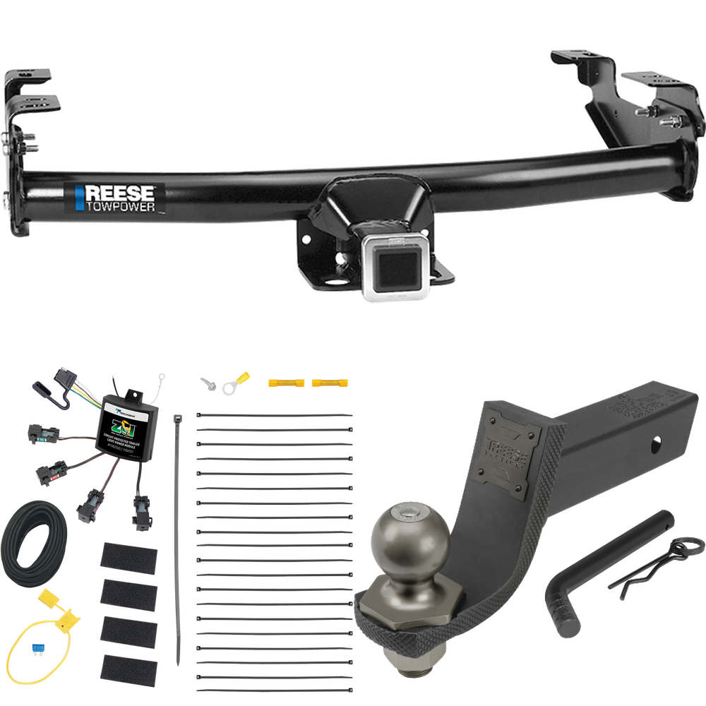 Fits 2003-2006 Toyota Tundra Trailer Hitch Tow PKG w/ 4-Flat Zero Contact "No Splice" Wiring + Interlock Tactical Starter Kit w/ 3-1/4" Drop & 2" Ball By Reese Towpower