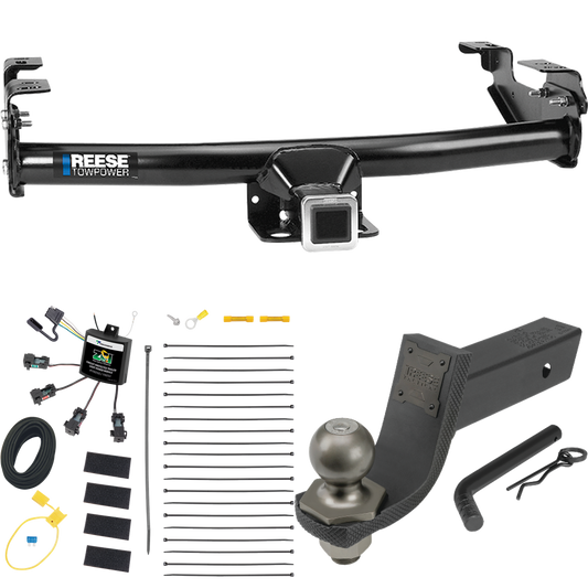 Fits 2003-2006 Toyota Tundra Trailer Hitch Tow PKG w/ 4-Flat Zero Contact "No Splice" Wiring + Interlock Tactical Starter Kit w/ 3-1/4" Drop & 2" Ball By Reese Towpower