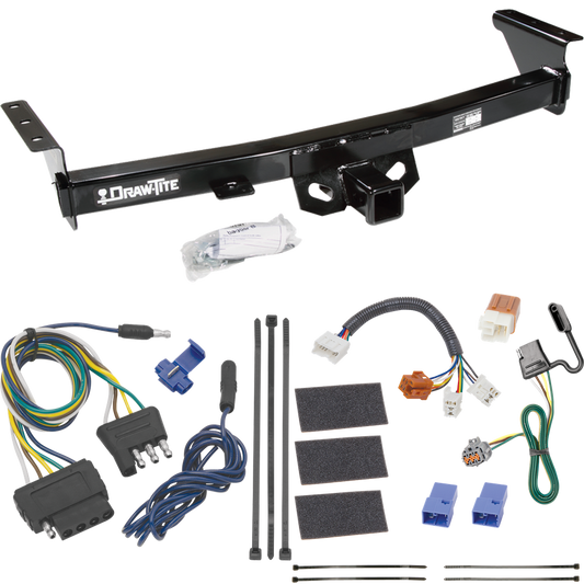 Fits 2009-2012 Suzuki Equator Trailer Hitch Tow PKG w/ 5-Flat Wiring Harness By Draw-Tite