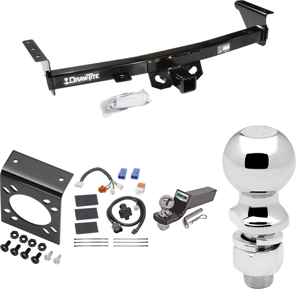 Fits 2009-2012 Suzuki Equator Trailer Hitch Tow PKG w/ 7-Way RV Wiring + 2" & 2-5/16" Ball + Drop Mount By Draw-Tite