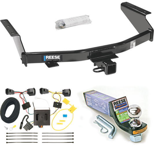 Se adapta al paquete de enganche de remolque Dodge Nitro 2007-2011 con cableado plano de 4 + kit de montaje de bola de inicio con caída de 2" y bola de 1-7/8" de Reese Towpower