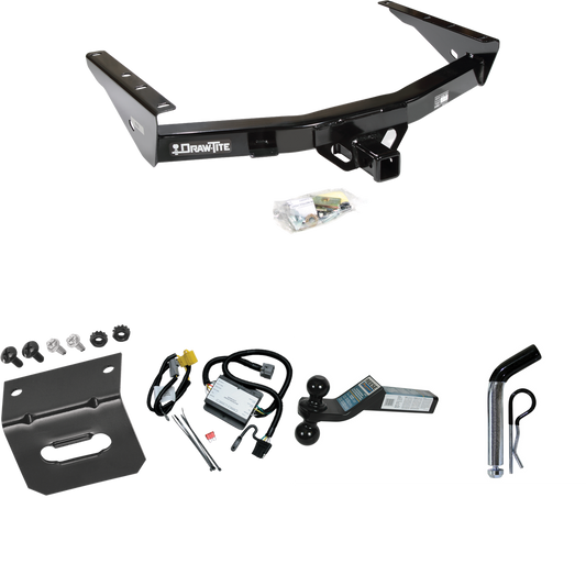 Fits 2000-2000 Toyota Tundra Trailer Hitch Tow PKG w/ 4-Flat Wiring Harness + Dual Ball Ball Mount 2" & 2-5/16" Trailer Balls + Pin/Clip +  Wiring Bracket By Draw-Tite