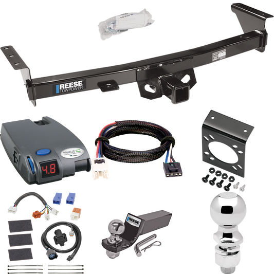 Fits 2005-2023 Nissan Frontier Trailer Hitch Tow PKG w/ Tekonsha Primus IQ Brake Control + Plug & Play BC Adapter + 7-Way RV Wiring + 2" & 2-5/16" Ball & Drop Mount By Reese Towpower