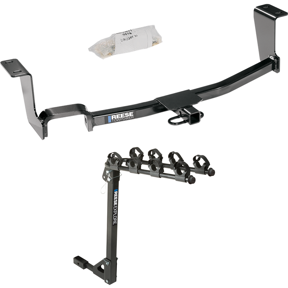 Fits 2011-2017 Nissan JUKE Trailer Hitch Tow PKG w/ 4 Bike Carrier Rack (For AWD, Except Nismo & Nismo RS Models) By Reese Towpower