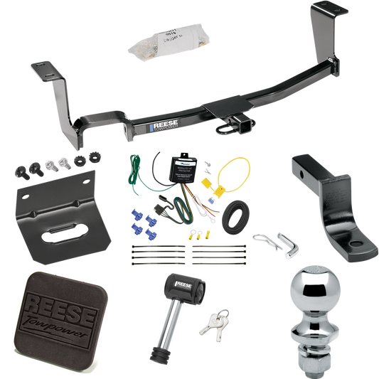 Fits 2011-2017 Nissan JUKE Trailer Hitch Tow PKG w/ 4-Flat Wiring Harness + Draw-Bar + 1-7/8" Ball + Wiring Bracket + Hitch Cover + Hitch Lock (For AWD, Except Nismo & Nismo RS Models) By Reese Towpower