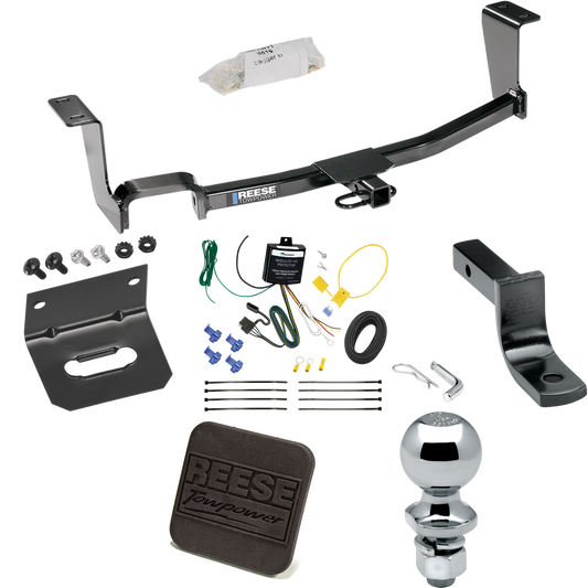 Fits 2011-2017 Nissan JUKE Trailer Hitch Tow PKG w/ 4-Flat Wiring Harness + Draw-Bar + 2" Ball + Wiring Bracket + Hitch Cover (For AWD, Except Nismo & Nismo RS Models) By Reese Towpower