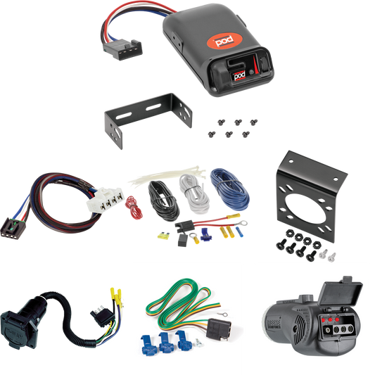 Fits 2003-2009 Dodge Ram 2500 7-Way RV Wiring + Pro Series POD Brake Control + Plug & Play BC Adapter + 2 in 1 Tester & 7-Way to 4-Way Adapter By Reese Towpower